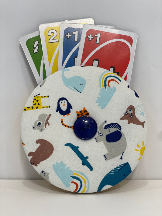 Handy Helper Cardholder - Zoo Animals - Blue Button
