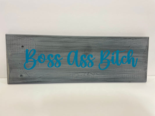 Expression Blocks - Boss Ass Bitch - Teal on Charcoal