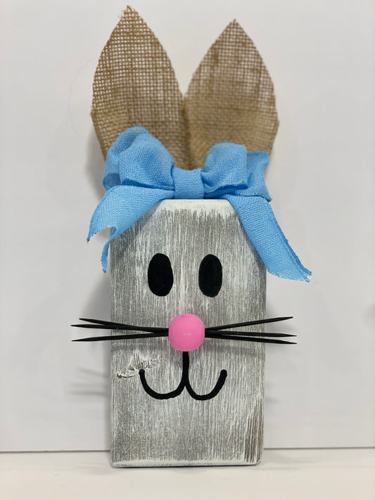 Block Bunny - Grey with Blue