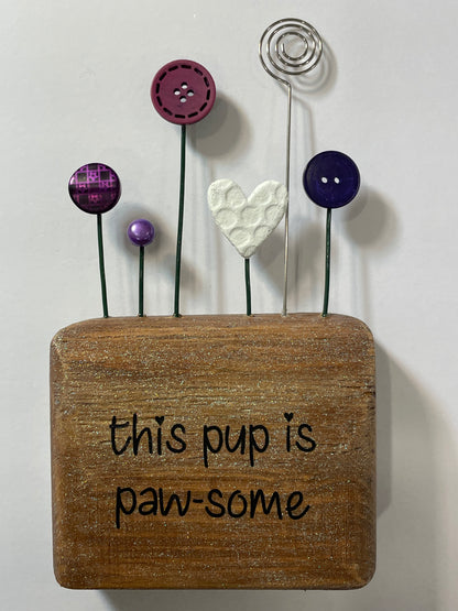 Expression Blocks - This Pup is Paw-some - Brown + Purples