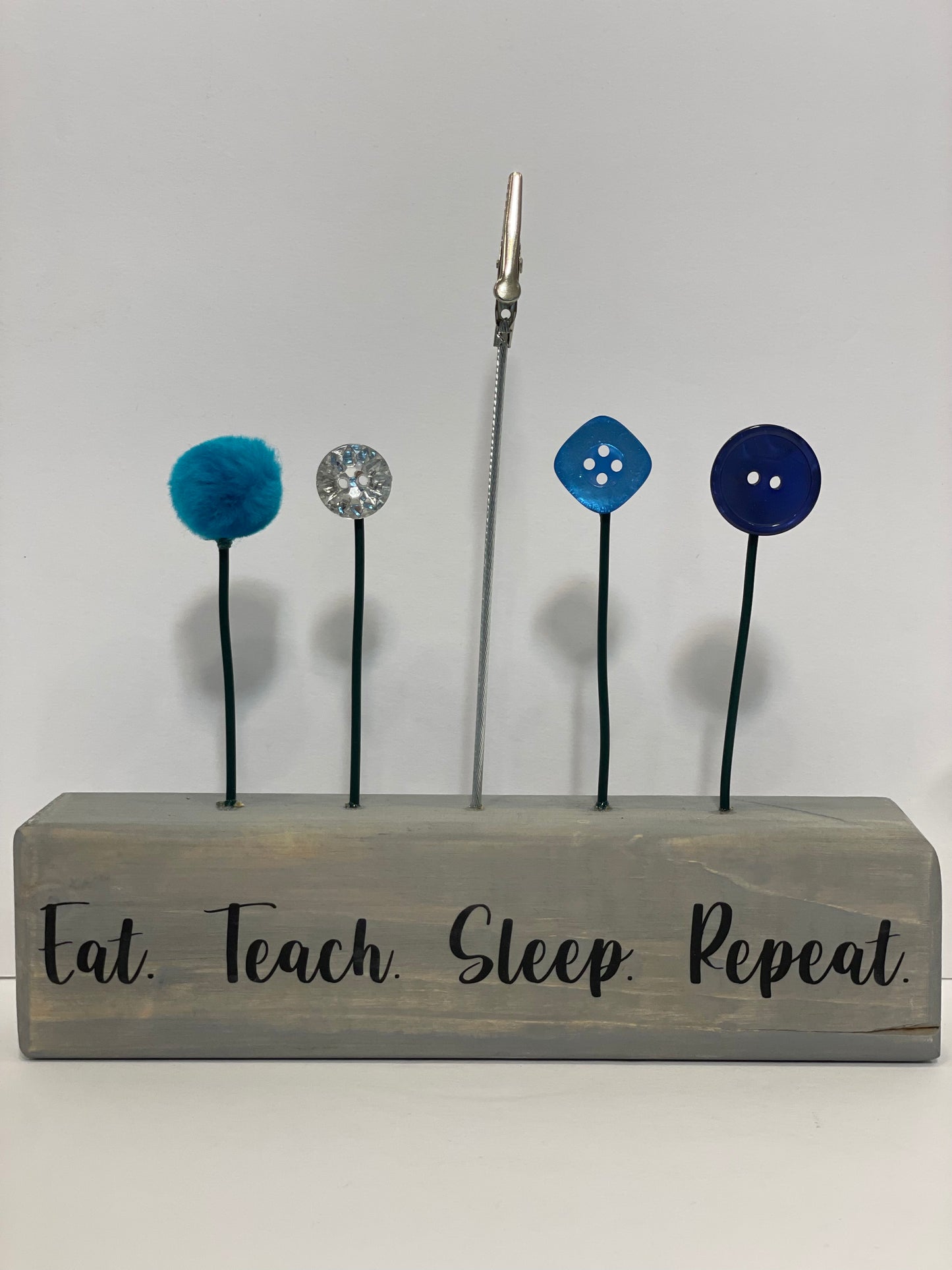 Thank You Teacher Photo Holder - Eat Teach Sleep Repeat - Blues