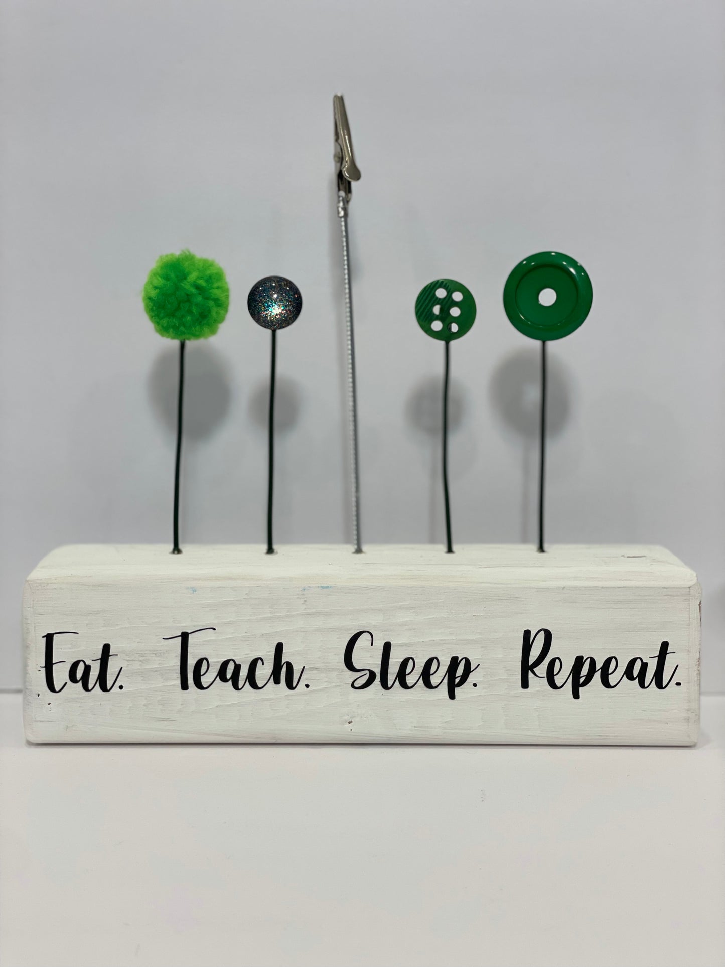 Thank You Teacher Photo Holder - Eat Teach Sleep Repeat - Greens