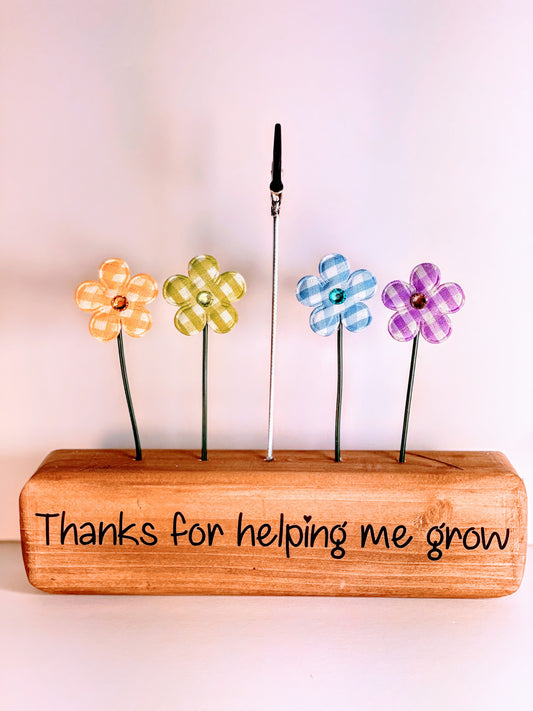 Thank You Teacher Photo Holder - Thanks for Helping me Grow - Brown