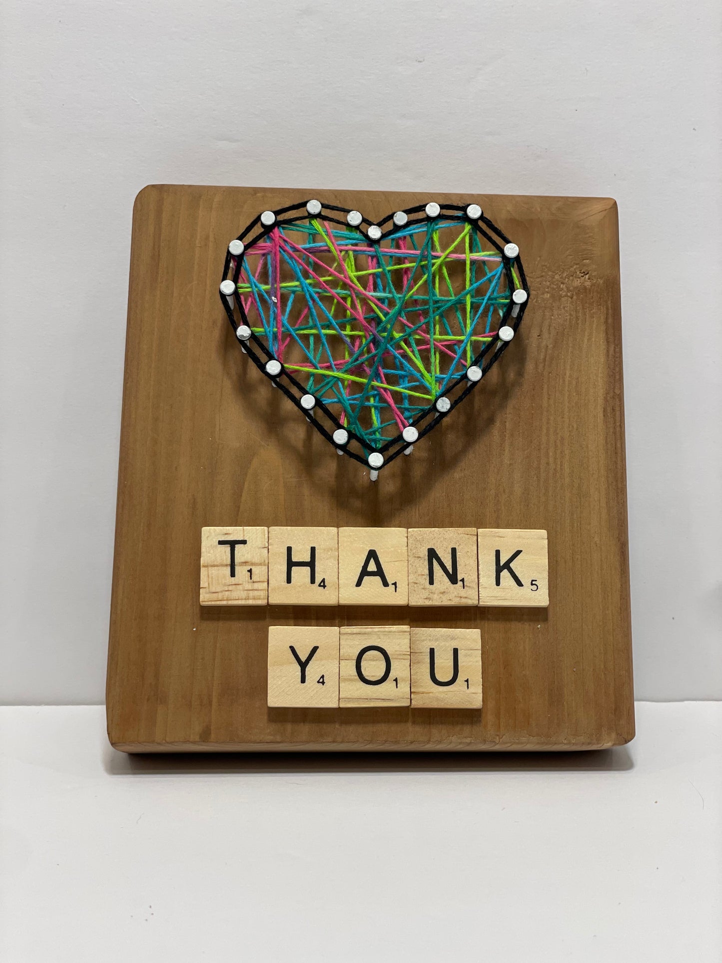 String Art - Thank You - Rainbow Heart
