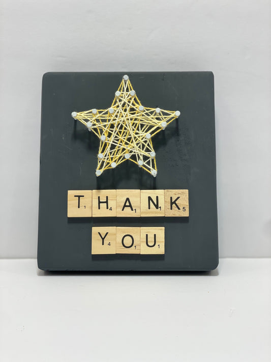 String Art - Thank You - Yellow Star