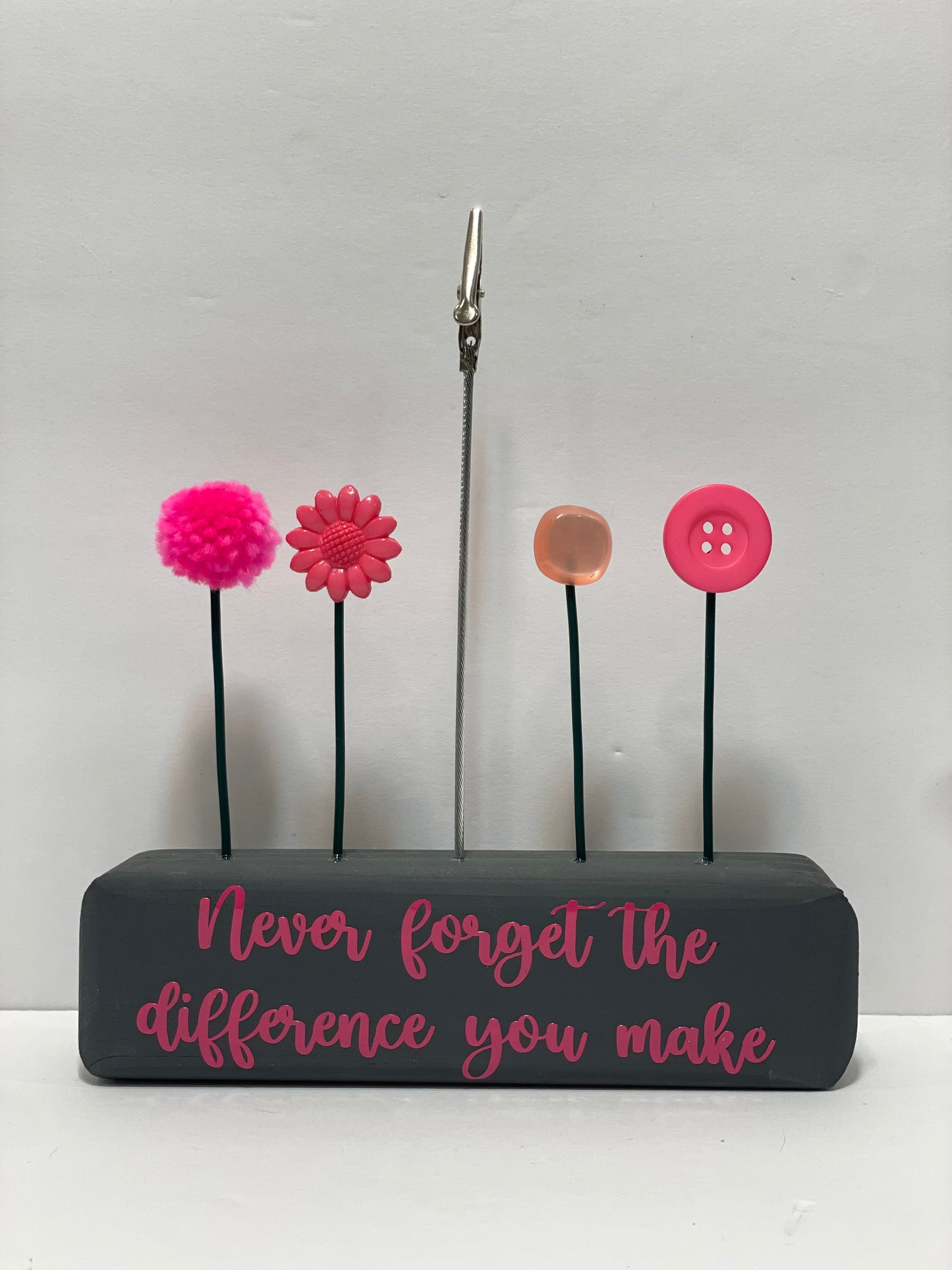 Thank You Teacher Photo Holder - Never Forget - Pinks