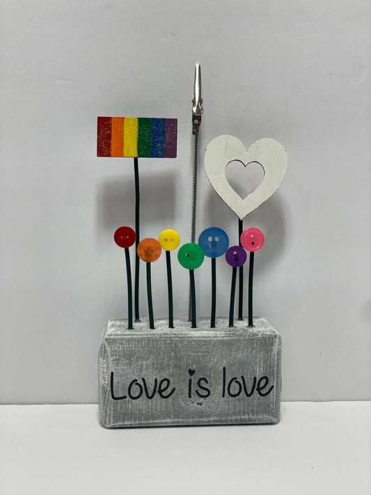 Expression Blocks - Love is Love - White with Pride Flag