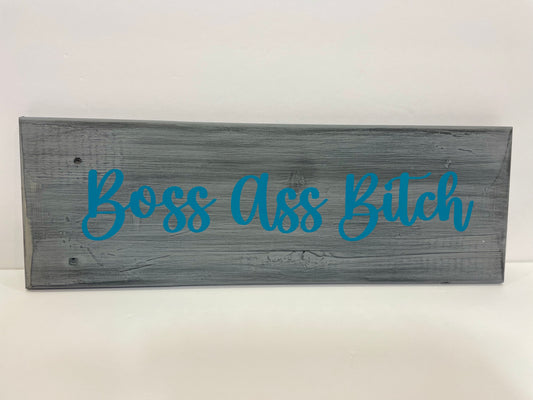 Expression Blocks - Boss Ass Bitch - Teal on Charcoal