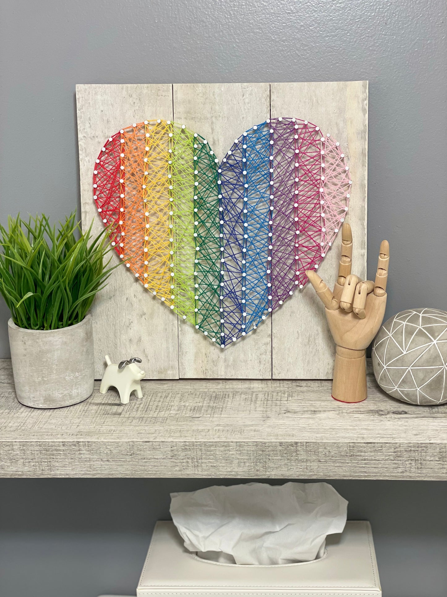 String Art - Rainbow Heart